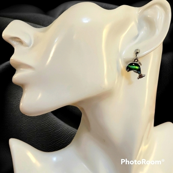 3/$30 Abalone Shell Dolphin Post Stud Dangle Beach Mermaidcore Earrings - Picture 1 of 7